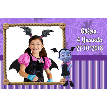 Vampirina Temalı Doğum Günü Plastik Magnet