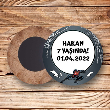 Venom Spider Temalı Daire Ahşap Magnet