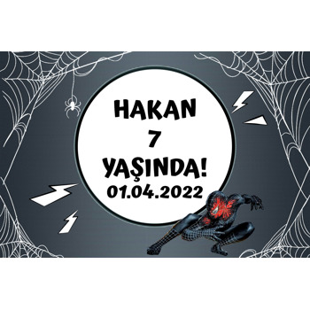 Venom Spiderman Temalı Doğum Günü Afiş