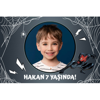 Venom Spiderman Temalı Doğum Günü Afiş