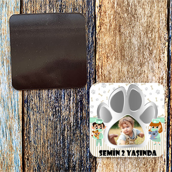 Veteriner Temalı Kare Magnet