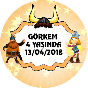 Vikingler Temalı Akrilik Daire Magnet