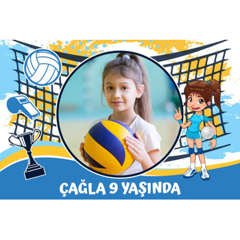 Voleybol Temalı Doğum Günü Magnet