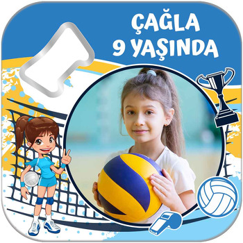 Voleybol Temalı Kare Magnet Açacak