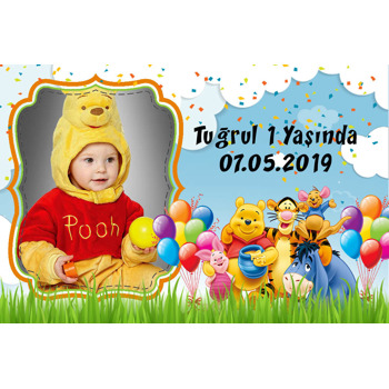 Winnie The Pooh Temalı Doğum Günü Magnet