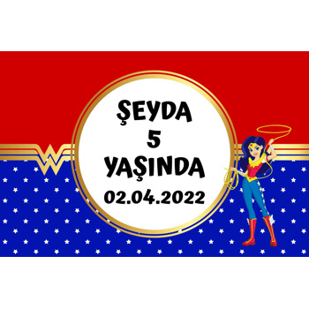 Wonder Woman Temalı Doğum Günü Afiş