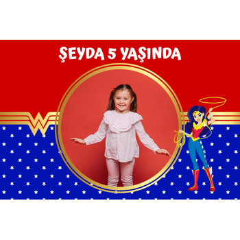 Wonder Woman Temalı Doğum Günü Afiş