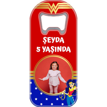 Wonder Woman Temalı Resimli Uzun Doğum Günü Magnet Açacak