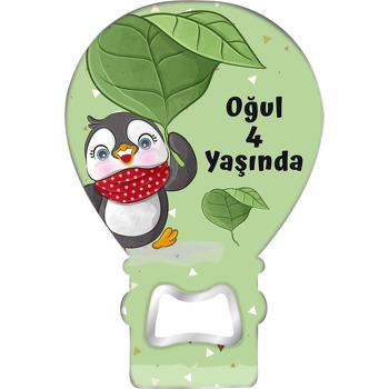 Yaprak Şemsiyeli Penguen Temalı Balon Magnet Açacak