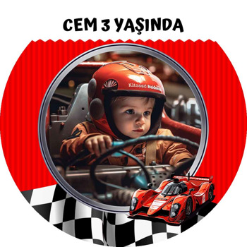 Yarış Arabası Temalı Resimli Sticker