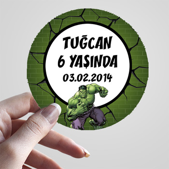 Yenilmezler Hulk Temalı Parti Sticker