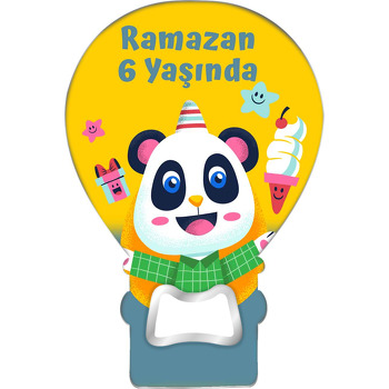 Yeşil Gömlekli Panda Temalı Balon Magnet Açacak