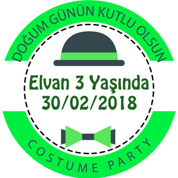 Yeşil Şapka Temalı Sticker