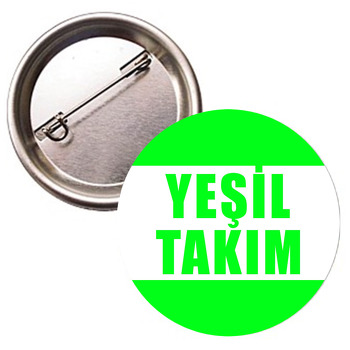 Yeşil Takım Temalı İğneli Buton Rozet