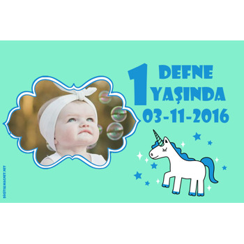 Yeşil Unicorn Temalı Magnet