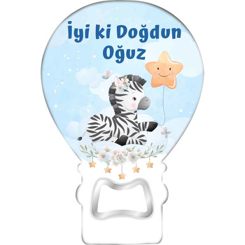 Yıldız Balonlu Zebra Temalı Balon Magnet Açacak