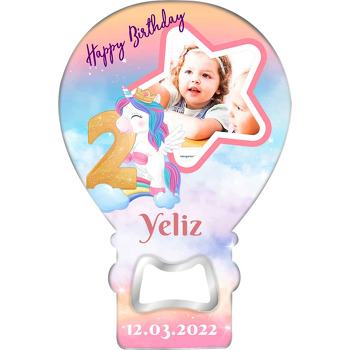 Yıldız Çerçeve ile Unicorn 2 Yaş Temalı Balon Magnet Açacak