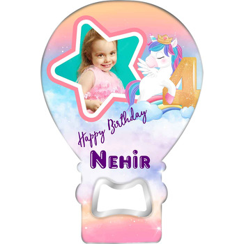 Yıldız Çerçeve ile Unicorn 4 Yaş Temalı Balon Magnet Açacak