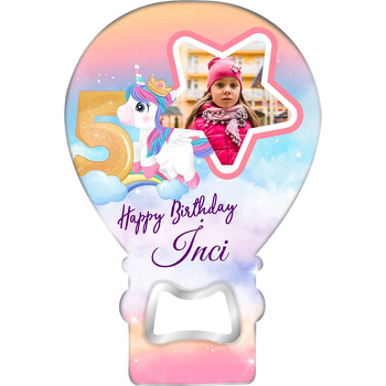 Yıldız Çerçeve ile Unicorn 5 Yaş Temalı Balon Magnet Açacak