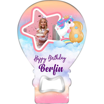 Yıldız Çerçeve ile Unicorn 8 Yaş Temalı Balon Magnet Açacak