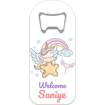 Yıldıza Sarılan Unicorn Temalı Uzun Magnet Açacak