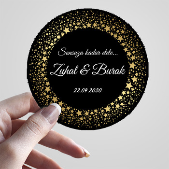 Yıldızlar Temalı  Söz Nişan Nikah Sticker