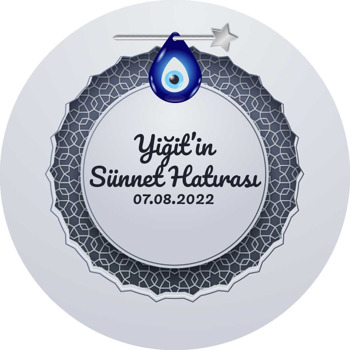 Yıldzı İğnede Nazar Boncuğu ile Sünnet Hatırası Temalı Sticker