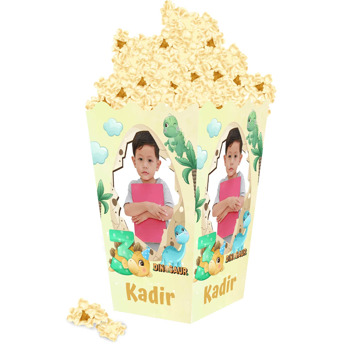 Yumurta Çerçeve ile 3 Yaş Dinazor Temalı Popcorn Kutusu