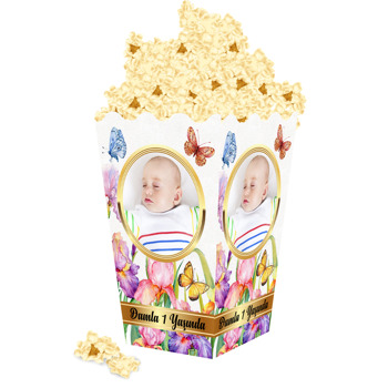 Zambak Temalı Popcorn Kutusu