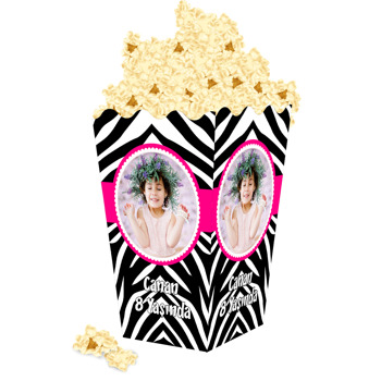 Zebra Desen Temalı Popcorn Kutusu