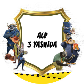 Zootopia Temalı Parti Sticker