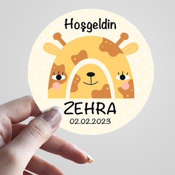 Zürafa Gökkuşağı Temalı Sticker